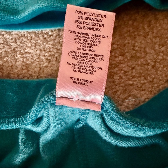 Juicy Couture Velour 2-piece Teal color Loungewear Set - Picture 3 of 7